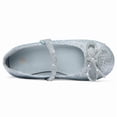 thumbnail image 3 of Kushyshoo Blue Glitter Girl's Bow Mary Jane Dress Shoes Ballet Princess Flats with Rhinestone Strap 1M, 3 of 5