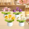 thumbnail image 2 of Lilixerw Crochet Flowers Crochet Flower Bouquet,Crocheted Flowers Small Potted Plants Desk,Handmade Knitted Flowers Car Dashboard Home Office Decor Gifts(Lily of The Valley), 2 of 6
