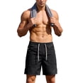 thumbnail image 4 of Besolor Mens Workout Shorts Lightweight Breathable Quick Dry Summer Athletic Running Elastic Waist Drawstring Shorts with Zipper Pockets(Large,Black), 4 of 7