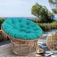 thumbnail image 2 of Papasan Chair Cushion Outdoor, Round Papasan Cushion Indoor with Ties, Waterproof Circle Seat Pad for Porch Patio Garden, 45 in Blue, Cushion Only, 2 of 8