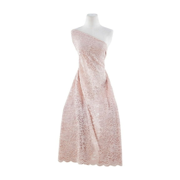 Zelouf Stretch Lace With Scallop  , Sewing, DIY, Crafts Fabric by the Yard, X Pink Blush, 3 Yard