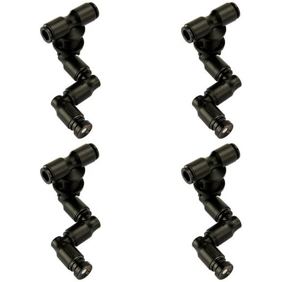 4X Reptiles Fogger Mist Sprinkler Rainforest Tank 360 Adjustable Aquarium Aquatic Pet Cooling System,A,4 x Spray nozzles,black