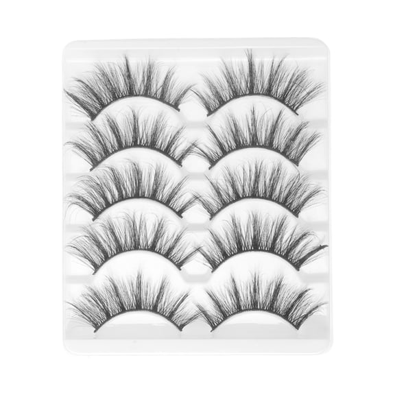 Unique Bargains 5 Pair Soft 3D False Eyelashes for Makeup Black 3D-05
