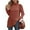 Brick Red, variant on Womens High Neck Tunic Tops Female Loose Side Split Sweaters Fall Winter Long Sleeve Jumper Shirt S-2XL