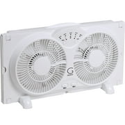 Genesis Twin Window Fan with 9 Inch Blades, High Velocity Reversible AirFlow Fan, LED Indicator Lights Adjustable Thermostat & Max Cool Technology, ETL Certified