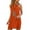 Orange, variant on Halter Neck Dresses for Women Casual Solid Color Sleeveless Dress Sexy Keyhole T Shirt Dresses Feather Print Tank Dress