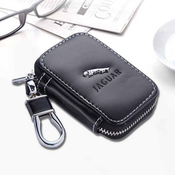Negro Llave Del Coche Caso De Cuero De La PU Protector Bolsa Logotipo Cremallera Titular Para Honda BMW Audi Nissan Jaguar VW Mercedes-Benz Land Rover Ford Opel KIA huangjie unisex