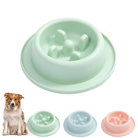 Feelers Dog Slow Feeder Bowl, Anti-Gulping Pet Slower Feeding Dishes, Preventing Choking Healthy Dog Bowl for Puppies & Medium Dogs, Green