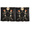thumbnail image 7 of Yayeee Kitchen Curtains Tier Set of 2 Light Filtering 57"x24" Over Sink Window Panels, Black Halloween Dancing, 7 of 7