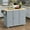 Blue+Grey, variant on Foldable Drop Leaf Breakfast Bar | Rolling Kitchen Island with Locking Wheels and Drawers | Space - saving Kitchen Solution