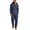 Navy, variant on Delconic Mens Linen Blend Two Piece Set Hooded Half Placket Long Sleeve Shirt and Straight Leg Pants Casual Vacation Outfit Army Green L