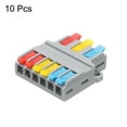 thumbnail image 3 of Uxcell 10pcs Din Rail Press Quick Terminal Blocks DIY Splicing Wire Connectors (3 in 6 out) 35A Terminal Blocks 18-10AWG, 3 of 6