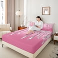 thumbnail image 4 of Castle Fairy Bling Crystal 4 Pieces Queen Sheet Sets for Teens Women Men,Abstract Gradient Ultra Soft Flat Sheet,Ombre Bling Glitter Queen Fitted Sheet,Luxury Bedroom Decor, 4 of 7