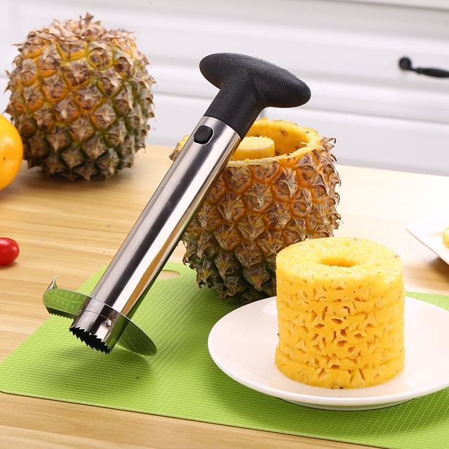 Cortador de piña y herramienta rebanadora - Cortador de piña de acero inoxidable para una fácil extracción y rebanado del núcleo - Cortador de piña ultrarrápido y herramienta rebanadora que ahorra ti JAMW Sencillez