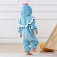 thumbnail image 6 of Toddler Kids Boys Girls Cute Fleece Romper Jumpsuit Teens Long Sleeve Thermal Outfit With Pocket Girls Soft Zipper Hooded Bodysuit Spring Comfortable Outwear Onesie Light Blue 0-6 Months, 6 of 7