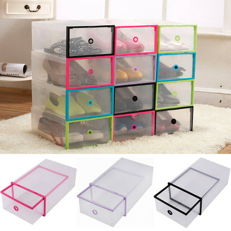 Yosoo 5PCS Shoe Box Drawer Home Organizers Clear Plastic Shoe Storage Transparent Boxes Container for Shoes