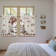 thumbnail image 4 of Coffee Gnomes Kitchen Curtains, Brown Buffalo Plaid Check Farmhouse Light Filtering Window Curtain Panels, 2Pcs Rod Pocket Window Treatments Set for Study Room Bathroom Bedroom 52x54 Inches, 4 of 9