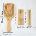thumbnail image 5 of 3pcs Bamboo Crafted Hair Care Brush Set For Effortless Detangling And Shine, 5 of 9