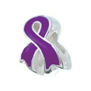 Zable Sterling Silver Awareness Ribbon-Purple Bead / Charm
