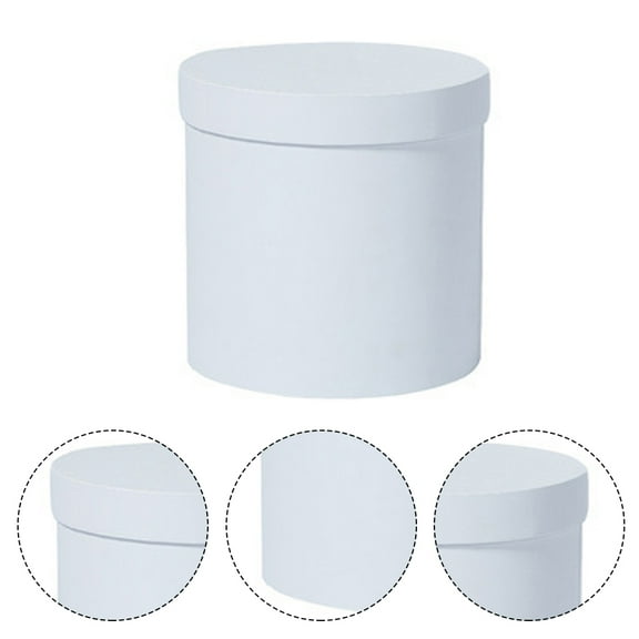 FESTFENDS 1Set Mini Round Cardboard Box for Flowers Wedding and Birthday present Packaging 5.5x5.5x5.1in