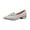 Beige, variant on Embroidery Cut-Out Loafers with Low Heel, Leather Construction for Casual & Semi-Formal Occasions