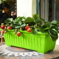 thumbnail image 2 of Rectangular Window Box Planter 17 Inches - Plastic Flower & Vegetable Planters with Saucer - Outdoor Indoor Garden Plant Box for Windowsill, Railing, Patio, Yard - Includes Drainage Holes, 2 of 5