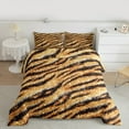 thumbnail image 2 of Homewish Tiger Stripes Queen Comforter Set,Jungle Animal Bedding Sets,Brown Black Bedding Comforter Set For Gir Boy,Super Cozy Room Decor Reversible,3pcs, 2 of 8