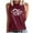 Wine, variant on HomeGardon Summmer Tank Tops Women Plus Size Tops,Women's Summer Sleeveless Top Regular Round Neck Printed Sleeveless Tank Top,S-XXL