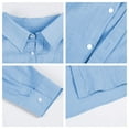 thumbnail image 3 of Sherrylily Men Button Up Shirts Long Sleeve Linen Beach Casual Cotton Tops, 3 of 5