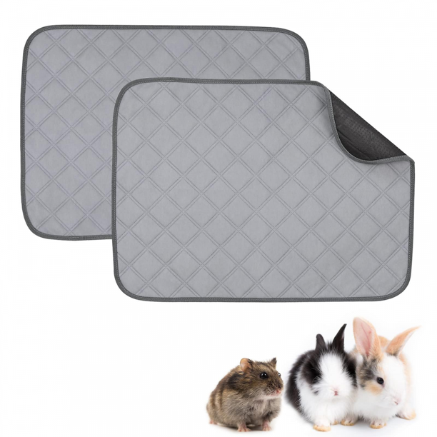 Almohadillas De Forro De Jaula De Lana Lavables, Antideslizantes, Impermeables, Para Cobayas, Ropa De Cama Para Cobayas, Alfombrilla Para Orinar Para Mascotas, 60 X 45 Cm, Gris, 2 uds.