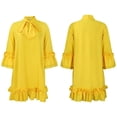 thumbnail image 2 of Women's Casual Vintage Half Sleeve Contrast Casual Pockets Party Swing Dress, 2 of 8