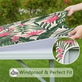 thumbnail image 4 of Waterproof Square Tablecloth with Vibrant Tropical Floral and Exotic Palm Leaf Designs, Elastic Edge Fit, Backing for Heat Resistance, Perfect for Outdoor Parties, 4 of 4