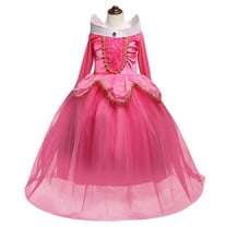 HAWEE Little Girls Princess Dress Cosplay Off Shoulder Pink Dress Halloween Fancy Dress Age 3-8Y