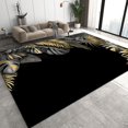 thumbnail image 2 of 2x4 Runner Rugs Nordic Light Luxury Fashion Art Fit Under Door Rugs for Entryway, Black Gold Plant Leaves Kitchen Runner Rug Soft Non Slip Washable for Sink Entryway Hallways Indoor, 2 of 7
