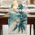 thumbnail image 3 of Coastal Beach Tree 108 Inch Table Runner, Vintage Tropical Palm Plant Farmhouse Dresser Scarf Cotton & Linen Tablerunner for Dining/Kitchen Island/Holiday Party Décor 13" x 108", 3 of 9