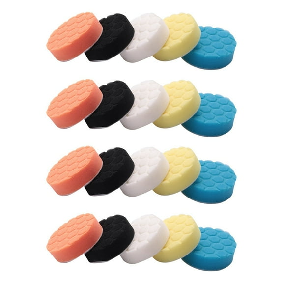 20Pcs 3 Inch Polishing Pads Buffing Sponge Pads Kit for Car Buffer Polisher Sanding, Waxing, Polishing, Sealing Glaze