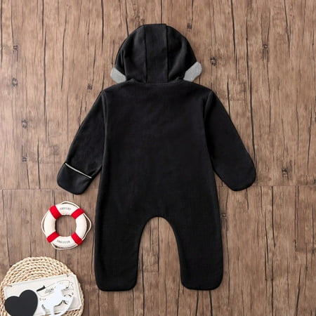 

Toddler Baby Girls Boys Cartoon Ears Hoodie Romper Zip Clothes Jumpsuit