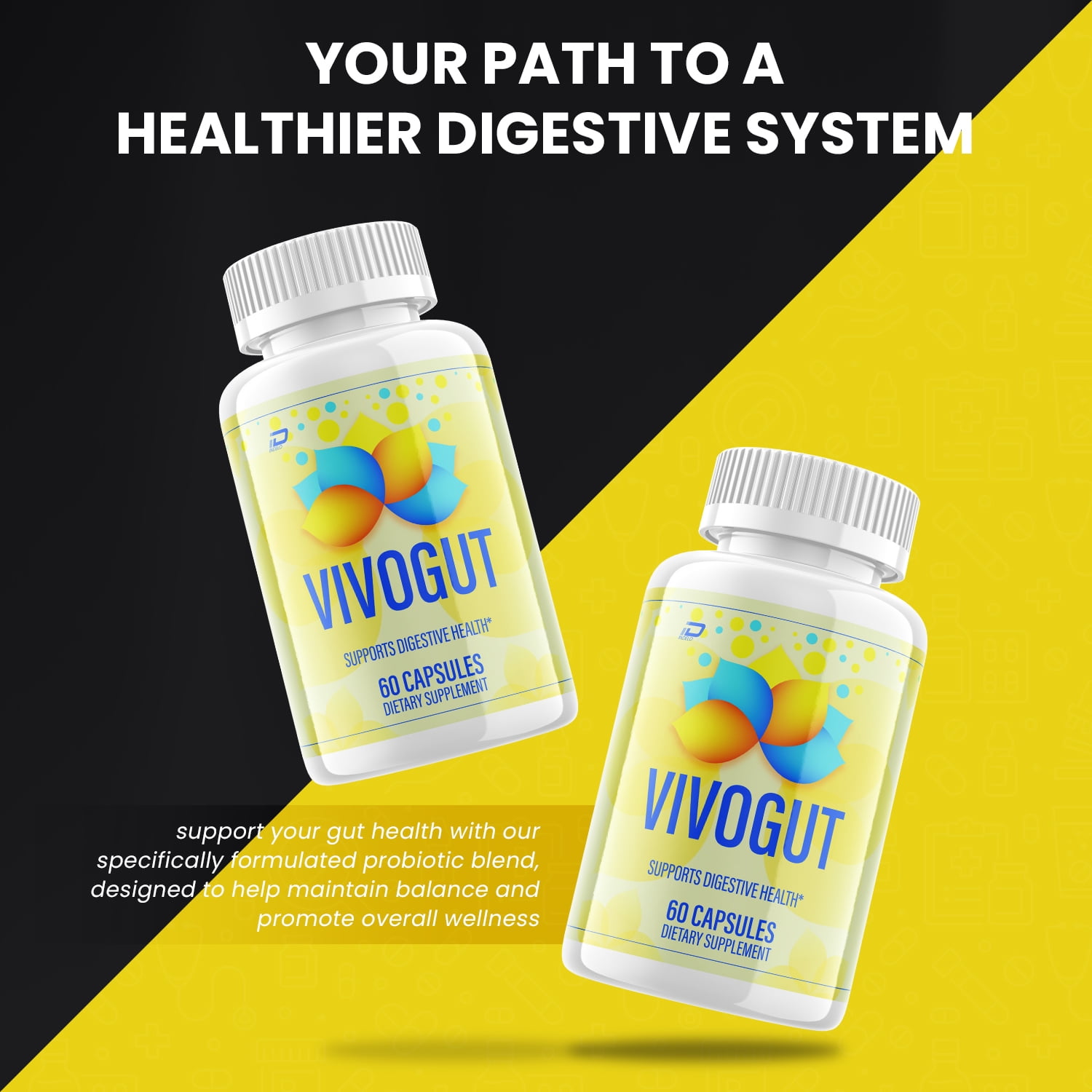 VivoGut Capsules – Vivo Gut Pills Digestive Support, Gut Wellness, 2 Pack, 120 Capsules