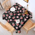 thumbnail image 2 of Pioneer Flower Floral Print Pattern Square Tablecloth, Waterproof Wipeable Spillproof Washable Table Cover for Home Kitchen Party Decor, 60"x60", 2 of 6