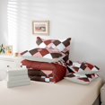 thumbnail image 5 of Feelyou Square Checkered Twin Bedding Sets 7-Piece, Fashion Geometric Bedding Comforter Set, Chic Plaid Reversible Sheet Sets, Super Cozy Room Decor, 5 of 7
