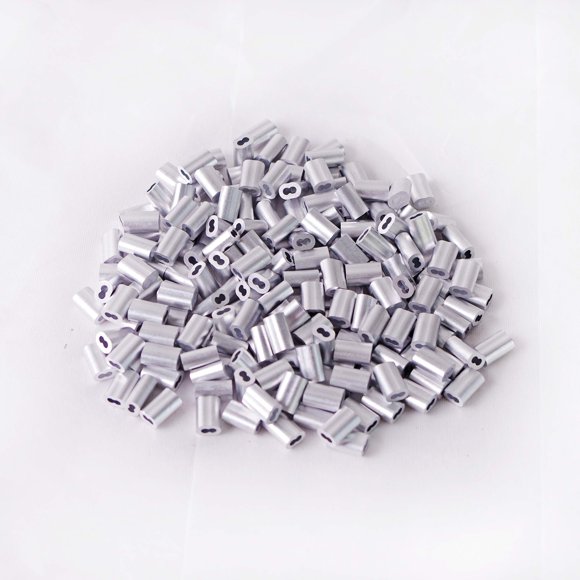 HIGOOD Aluminum Crimping Loop Sleeve for 1/16" Diameter Wire Rope and Cable (1/16" 200PCS)