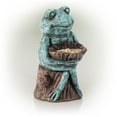 thumbnail image 4 of Alpine Corporation Green Frog Holding a Flower Statue, 15 Inch Tall, 4 of 12
