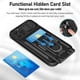thumbnail image 3 of Funda para iPhone 14, 13, 12, 11 Pro Max, XR, XS, 8, 7, 6 Plus, SE 2022, con ranura para tarjeta de cámara, anillo de grado militar, cubierta trasera magnética 360, 3 of 4