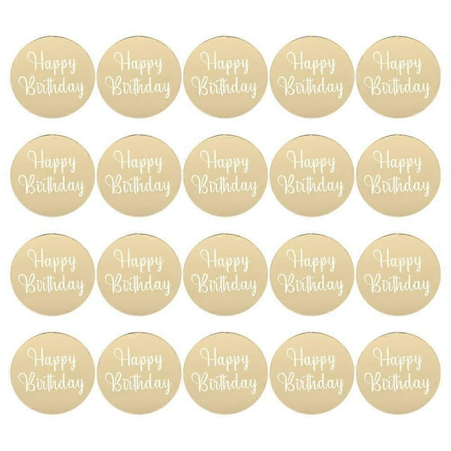20Pcs Cupcake Toppers Acrylic Cupcake Discs Engraved Cupcake Topper Birthday Toppers