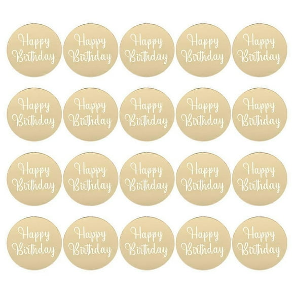 20Pcs Cupcake Toppers Acrylic Cupcake Discs Engraved Cupcake Topper Birthday Toppers