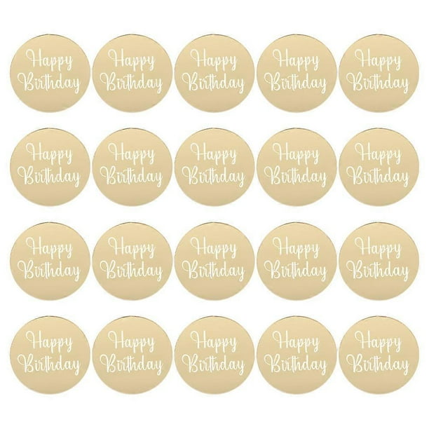 20Pcs Cupcake Toppers Acrylic Cupcake Discs Engraved Cupcake Topper Birthday Toppers