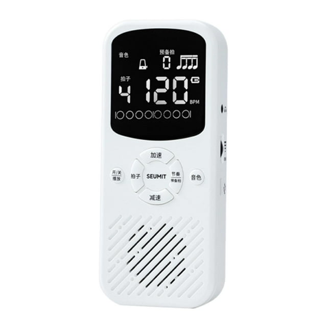 Bunblic Digital Metronome Electronic Metronome Multipurpose Digital Display Tone Generator Vocal Counting for Piano Ukulele Musicians white
