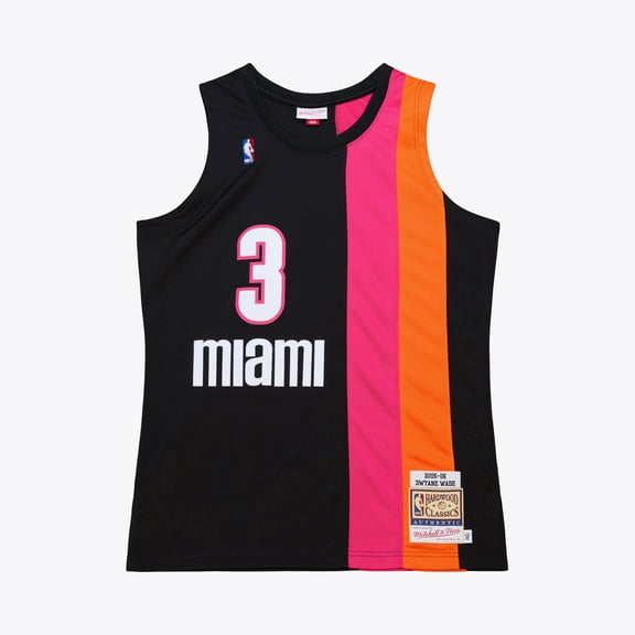 Men's Mitchell & Ness Dwyane Wade Black Miami Heat 2005-06 Hardwood Classics Authentic Jersey