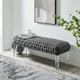 thumbnail image 4 of Modway Prologue Modern Woven Performance Velvet Ottoman in Gray, 4 of 8