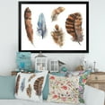 thumbnail image 3 of Designart 'Ethnic Boho Feathers In Earth Tones On White' Bohemian & Eclectic Framed Art Print, 3 of 4